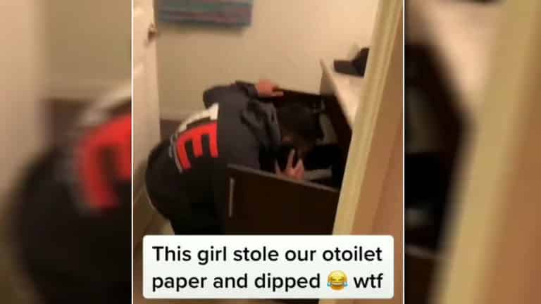 Girl steals toilet paper from guy after meeting him on Tinder