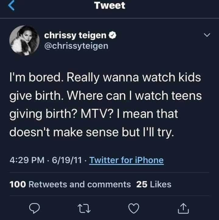 Teigen deleted tweet