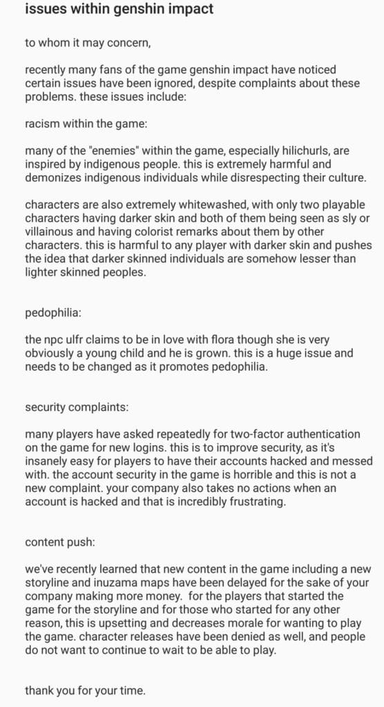 Boycott Genshin email