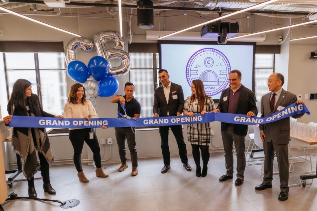Coinbase celebrating going public with COIN