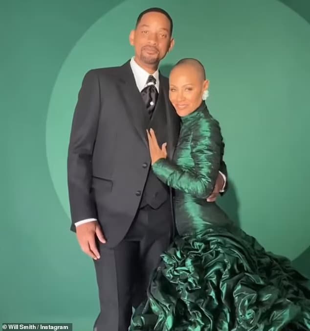 Will Smith and Jada Pinkett Smith pre-Oscar party photo.