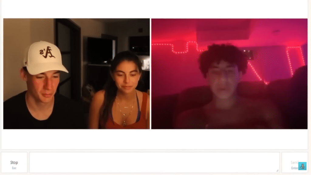 William from Tmol, and his girlfriend, trolling people on Omegle.
