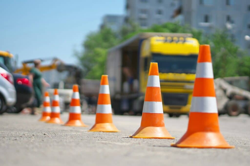 Row of Traffic cone