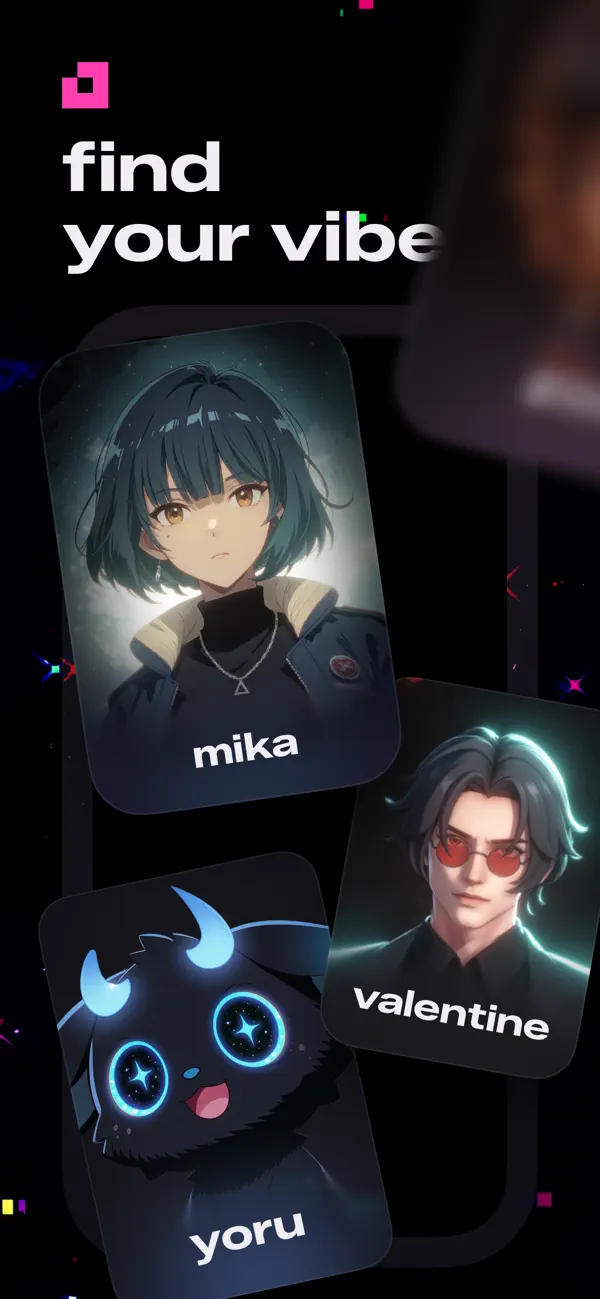 Animates selection cards for Mika, Valentine and Yoru