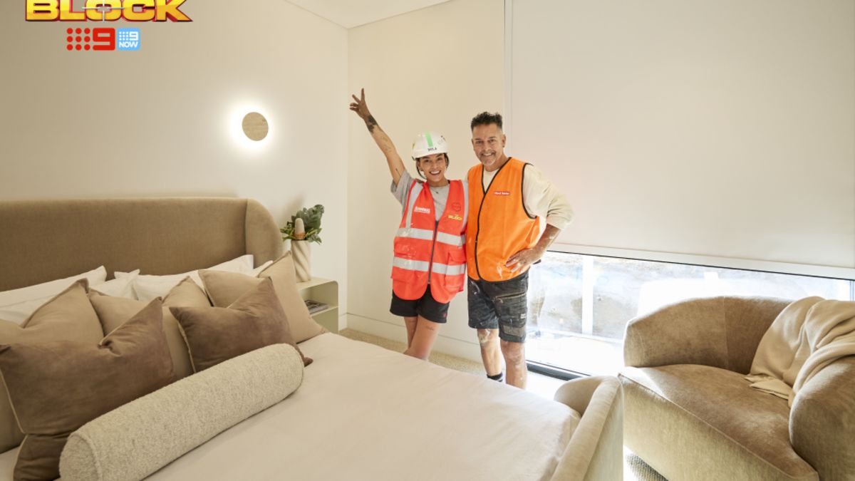 Rick and Tayla in their guest bedroom on The Block 2026
