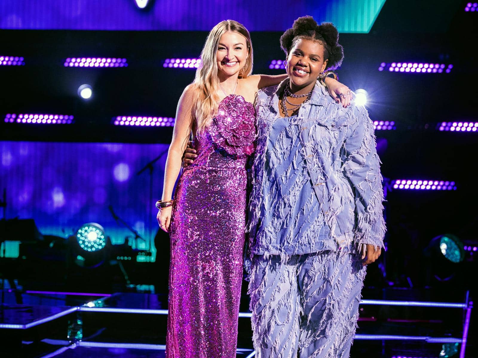 Daisha Auda with coach Kate Miller-Heidke on The Voice Australia 2026