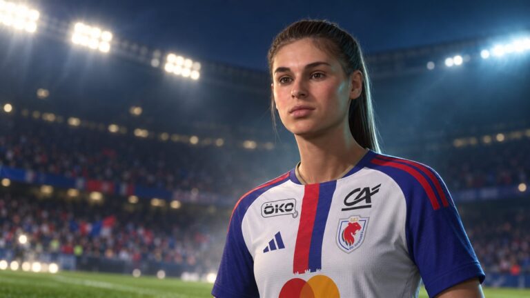 Jule Brand’s FC 27 player model under dramatic stadium lights