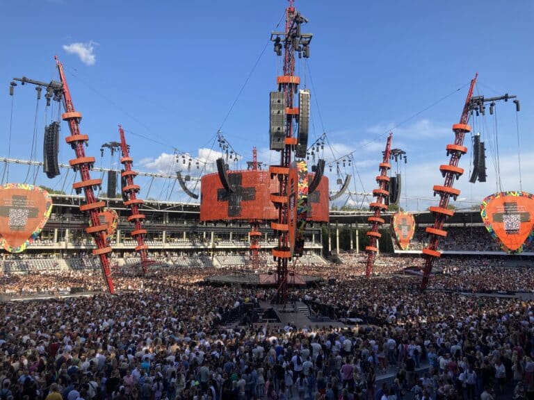 Ed Sheeran performing in concert in Kaunas in 2024