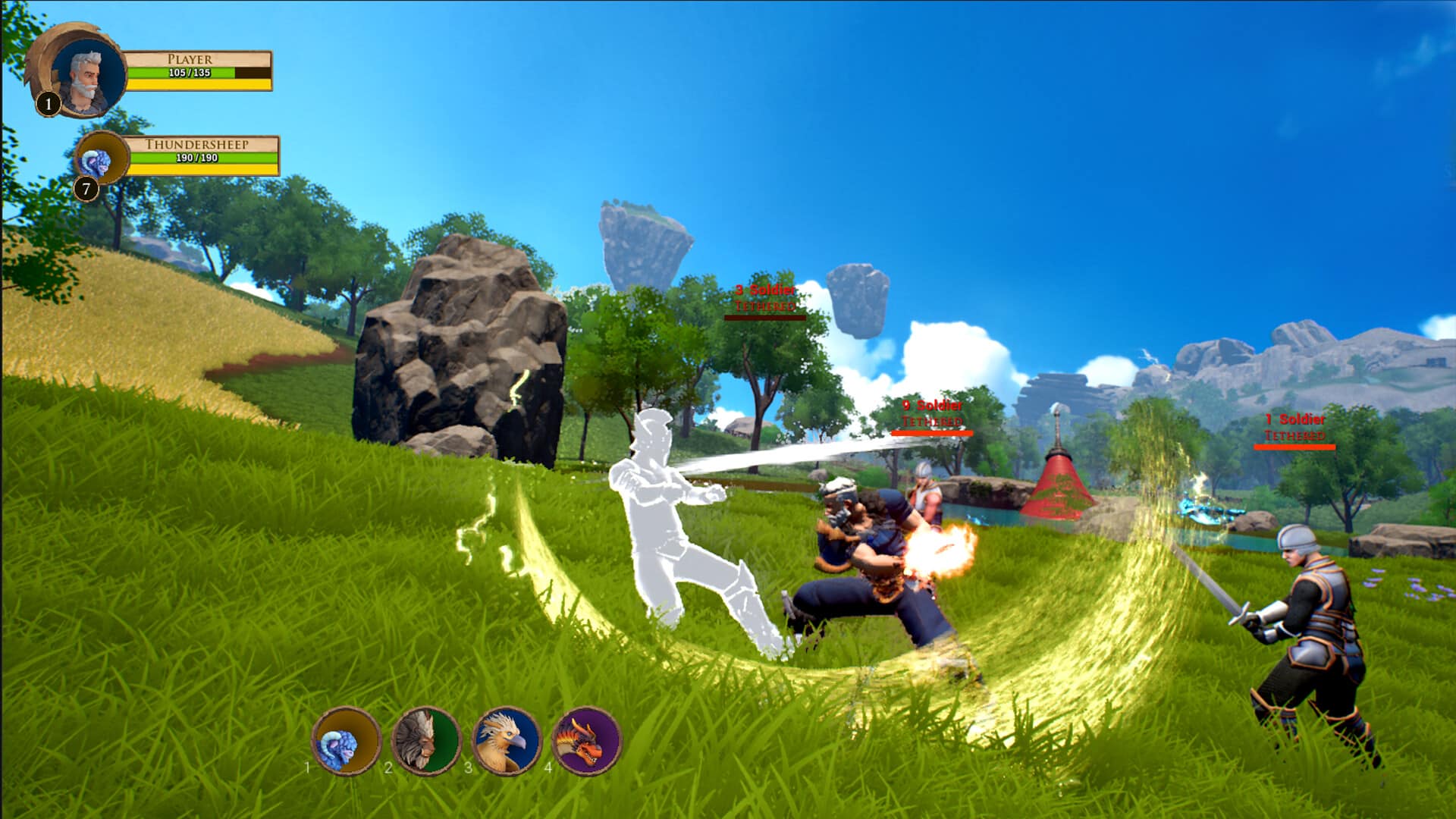 Eldrem Kingdoms combat with a summoned Thundersheep selected