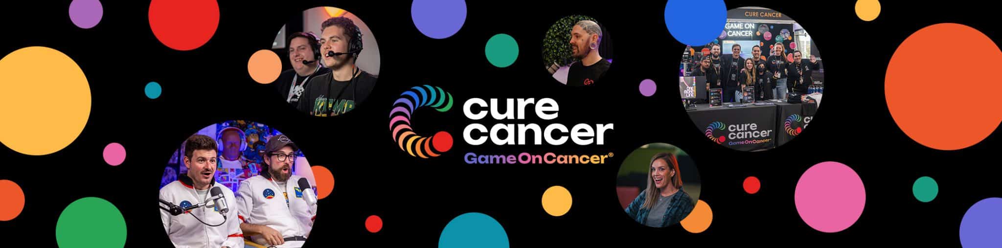 Game On Cancer community banner featuring Australian gamers and creators