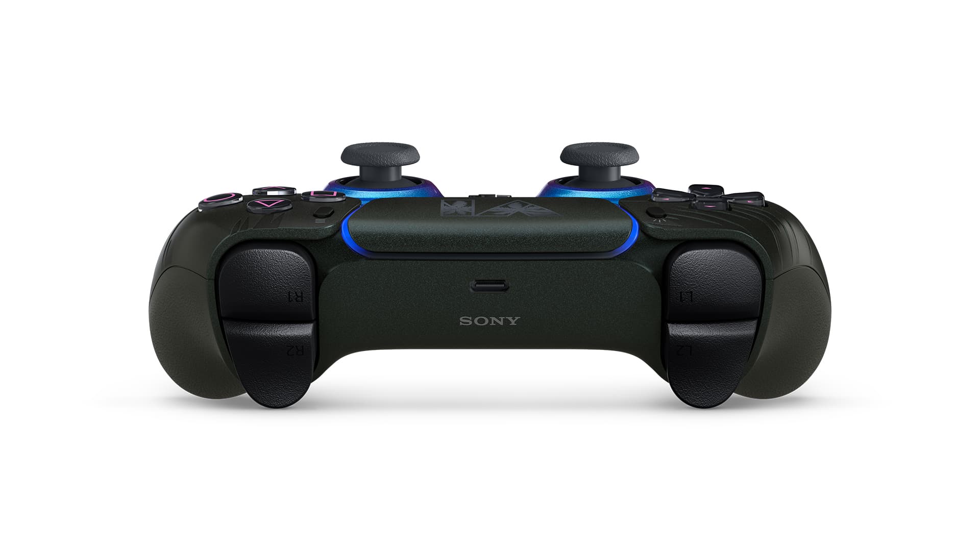 Rear view of the black Grand Theft Auto VI Limited Edition DualSense controller