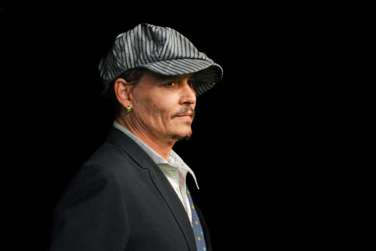 Johnny Depp in a striped cap at the 2018 Zurich Film Festival