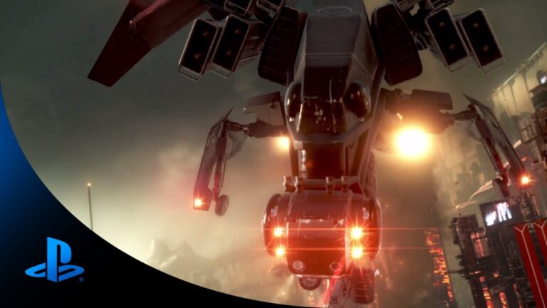 Killzone Shadow Fall soldier standing in a smoky futuristic battlefield
