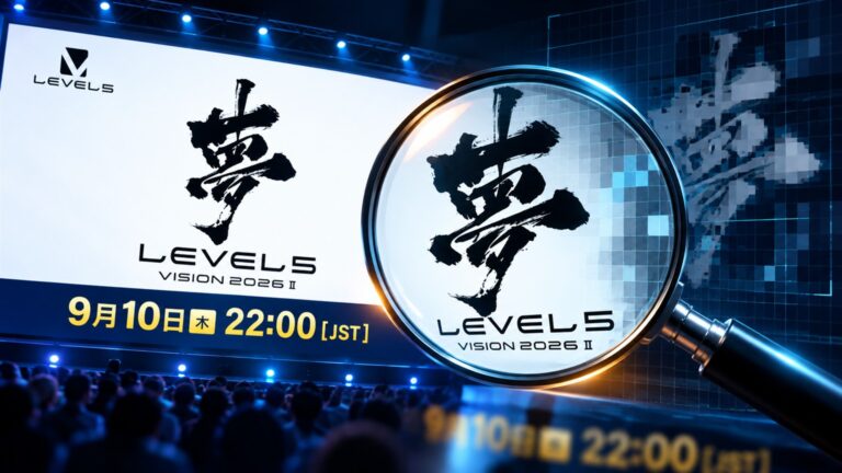Level-5 Vision presentation examined through a magnifying glass with a digital grid