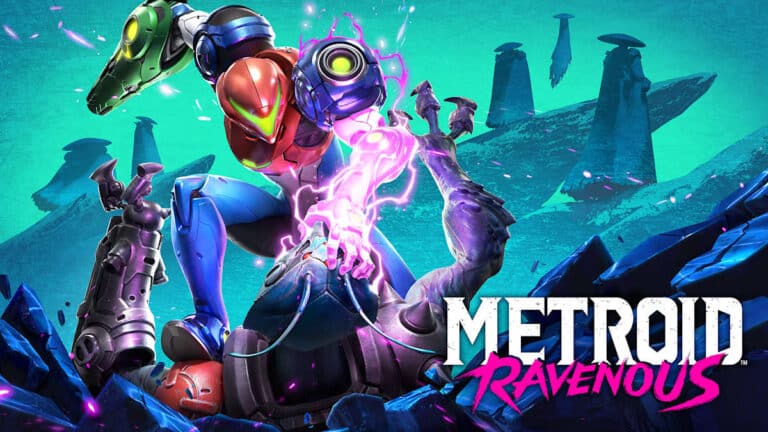 Samus Aran in official Metroid Ravenous key art for Nintendo Switch 2.
