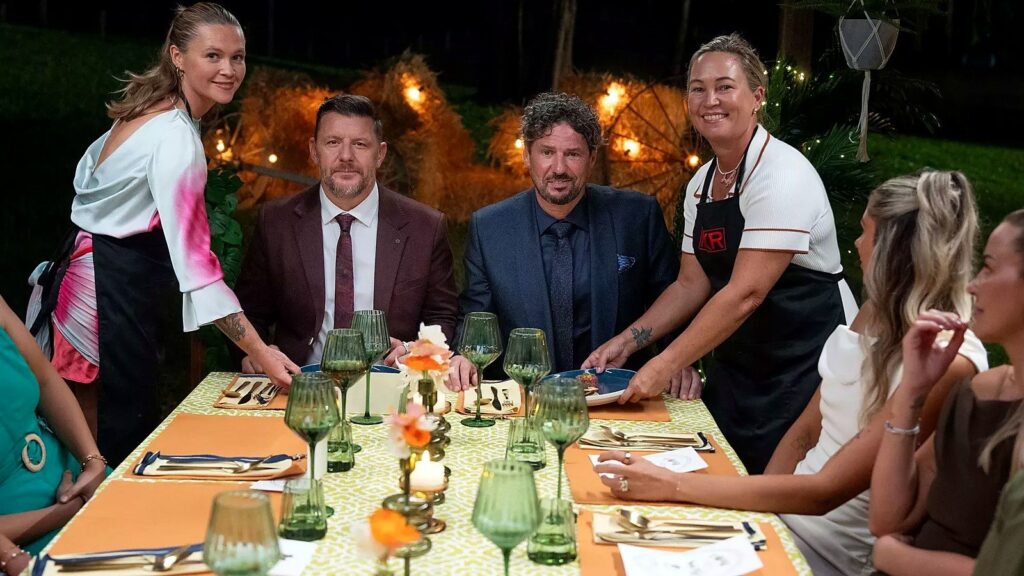 MKR 2026 contestants seated at the season’s first instant restaurant