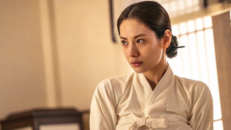 Nana as Hui-yeon looks across a sunlit room in Netflix's The Scandal