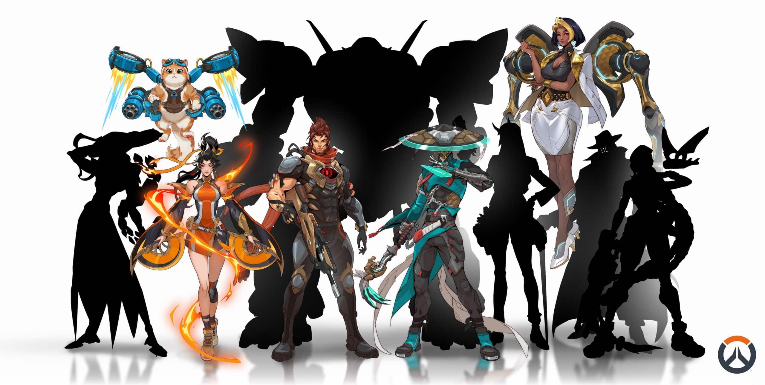 Overwatch 2026 hero lineup with revealed characters and silhouettes of future heroes
