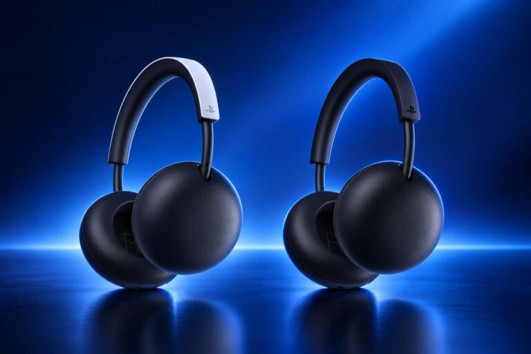 PlayStation Pulse and Pulse Edge wireless headsets side by side