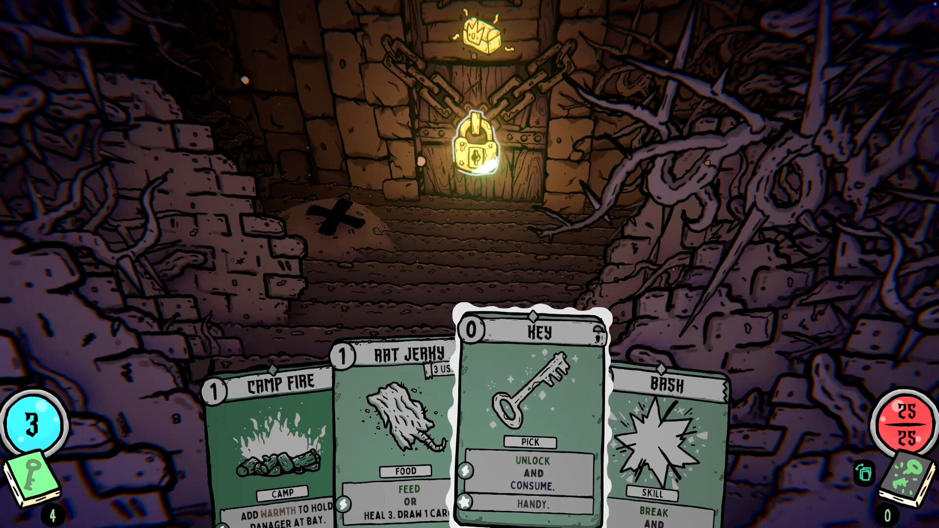 Exploration cards including Key and Camp Fire in Shroom and Gloom