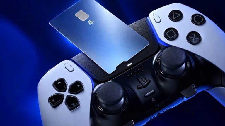 PlayStation controller with a blank contactless payment card