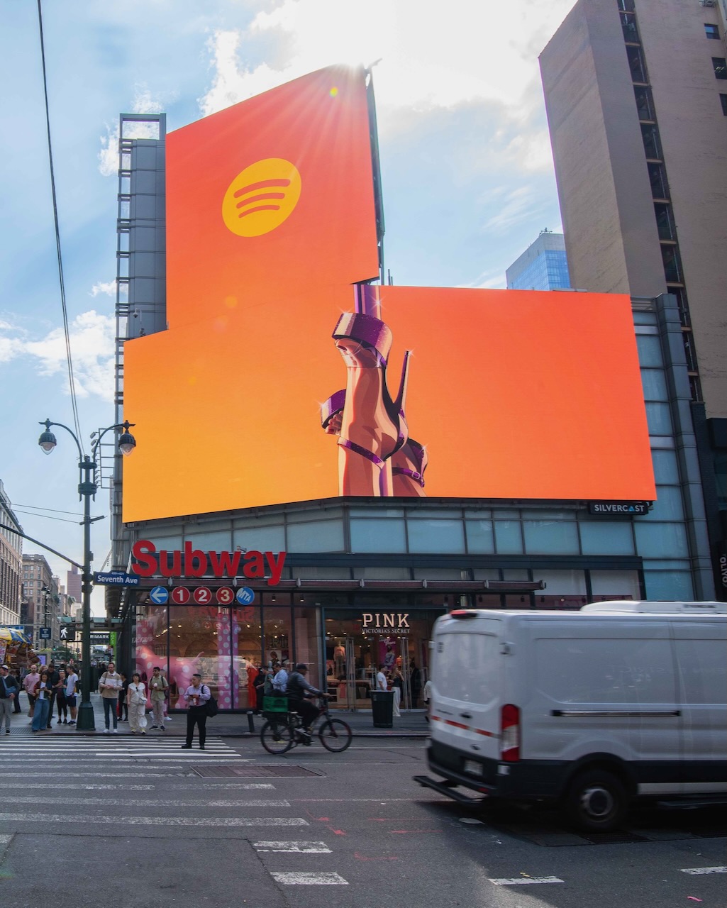 Second Spotify billboard using neon GTA VI Vice City imagery