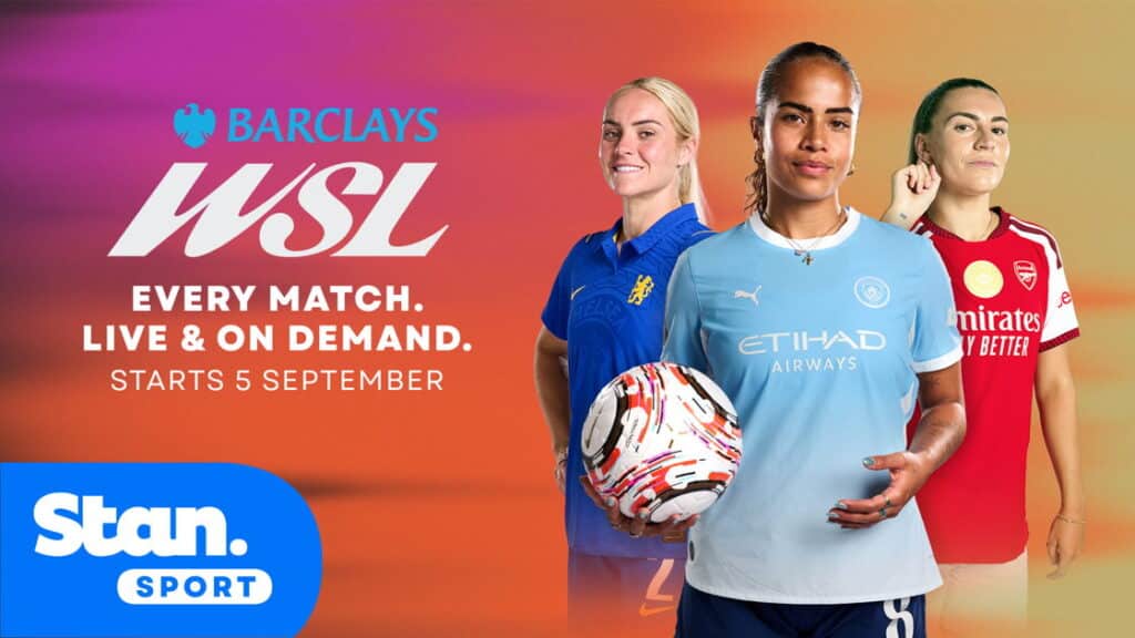 Barclays Women’s Super League players in Stan Sport promotional artwork