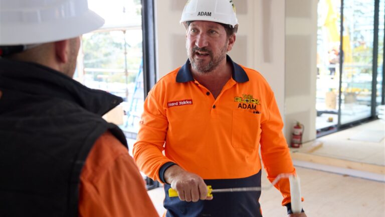 Adam from The Block 2026 argues on the Mount Eliza building site during the wet-saw dispute