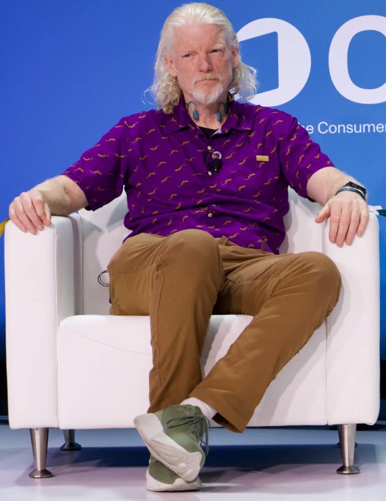 Twitch CEO Dan Clancy seated onstage at CES 2025