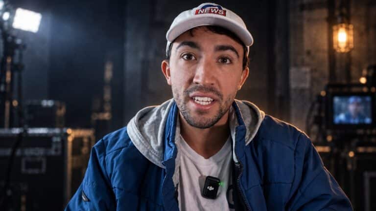 Tyler Oliveira in a dark cinematic investigative-reporting setting