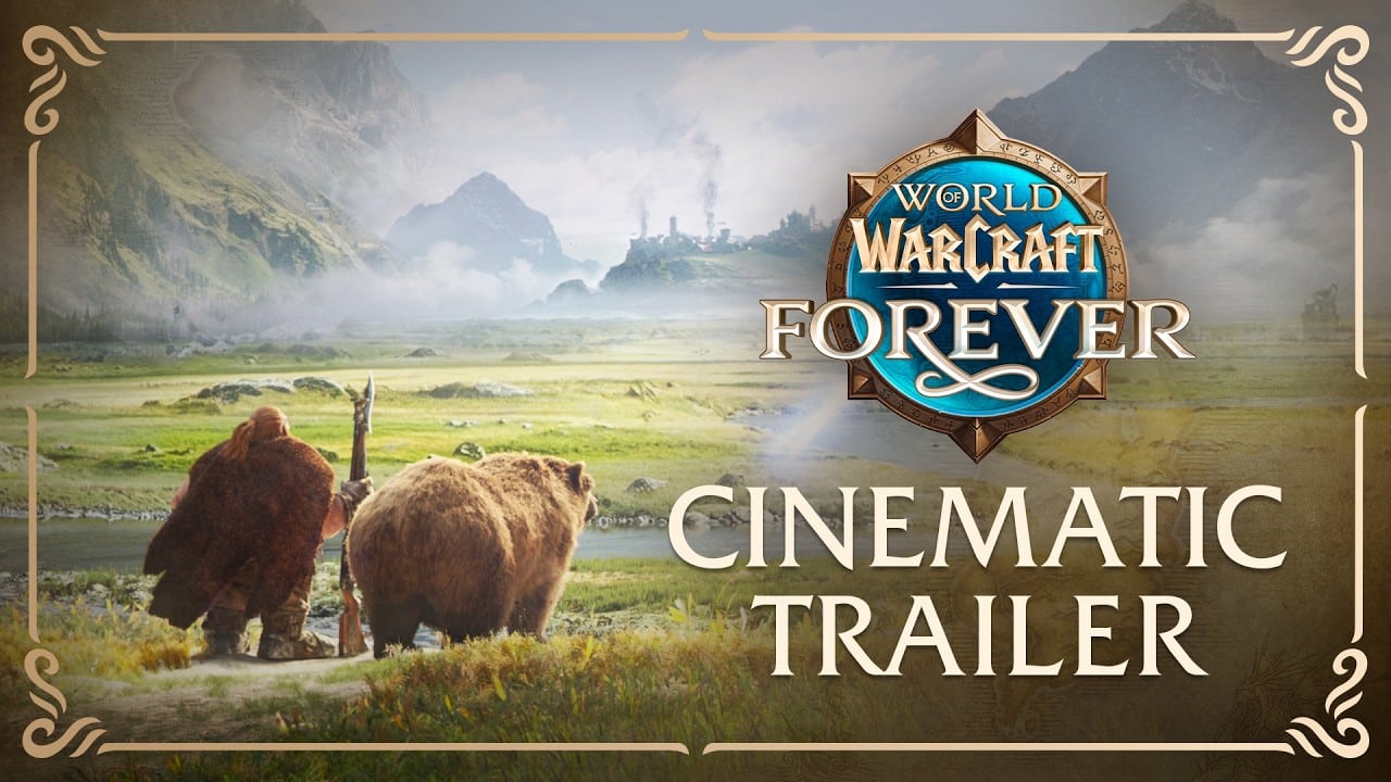 World of Warcraft Forever cinematic trailer title card over an Azeroth landscape