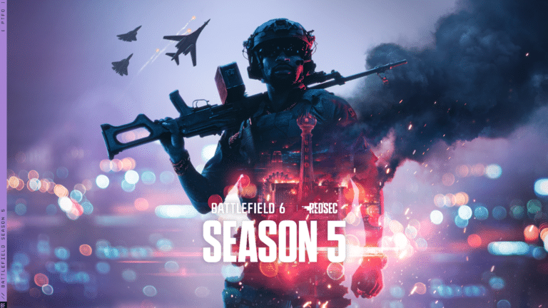 Battlefield Season 5 key art shows a soldier and a burning Las Vegas skyline