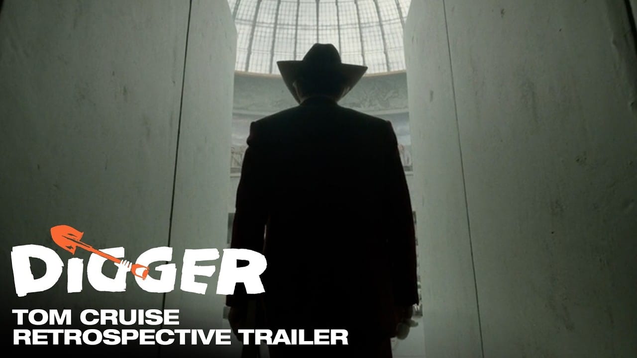 Digger Rockwell enters a monumental building in Digger