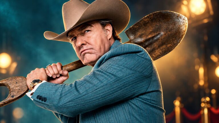 Tom Cruise as the cowboy-hatted title character in Digger holding a shovel