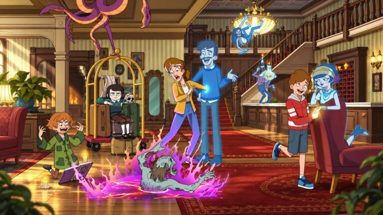 The Freeling family and supernatural residents inside the Haunted Hotel