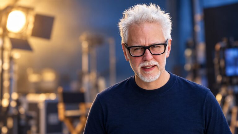 James Gunn on a film set while writing his next movie