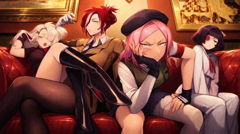 Fernet, Spika, Laika and Dolce relaxing together in Kernel Hearts