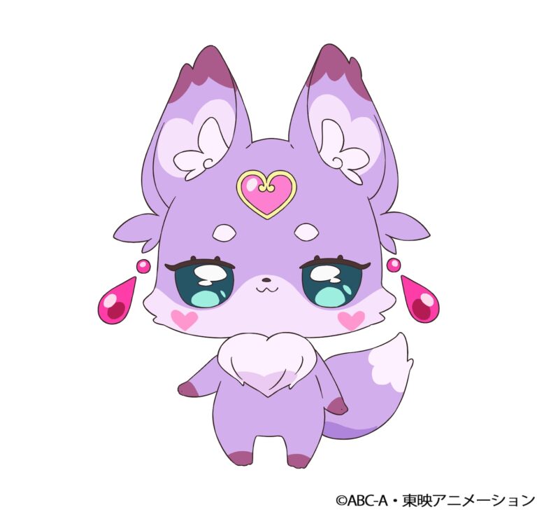 Mashutan, the purple fox-like fortune-telling fairy from Star Detective Precure