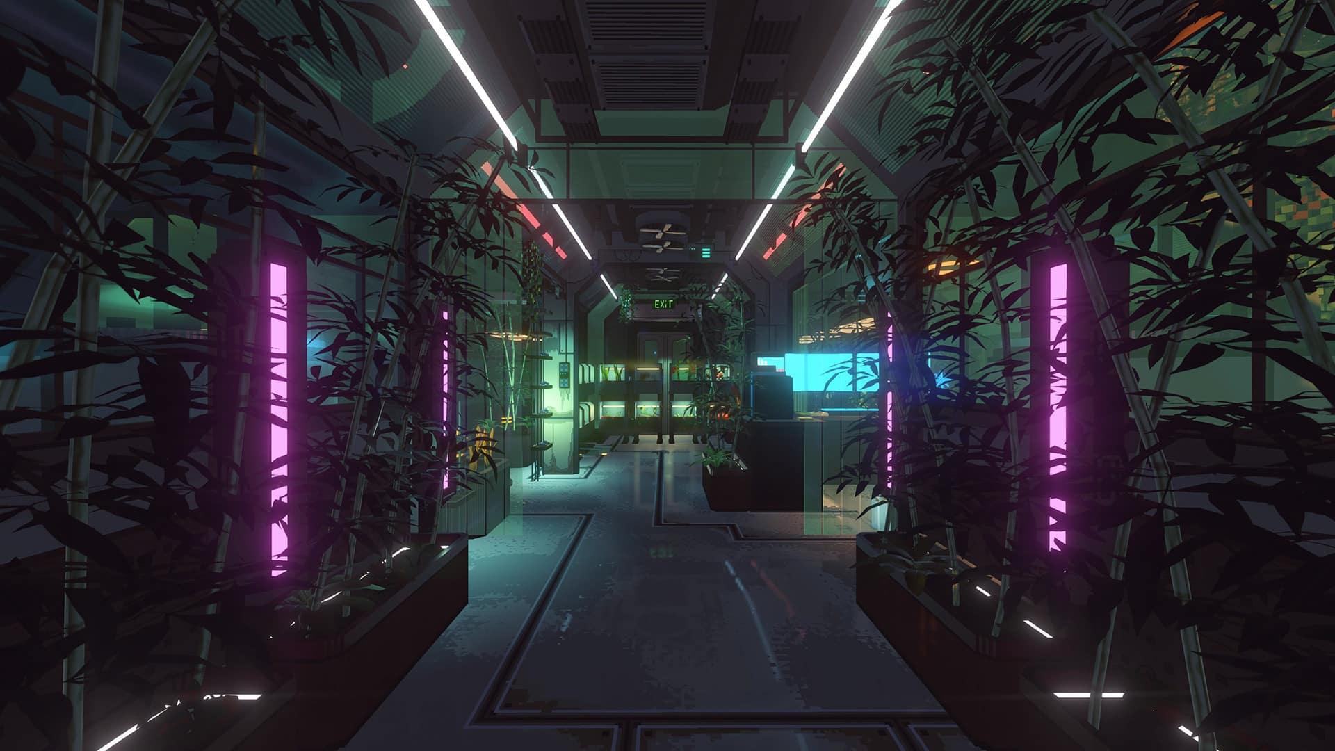 A greenhouse full of crops in Nivalis Nights