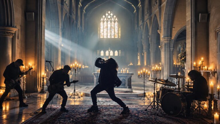 Polaris perform Without You inside a candlelit church