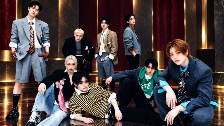 Stray Kids pictured together as the group sits out the 2027 Grammy submissions