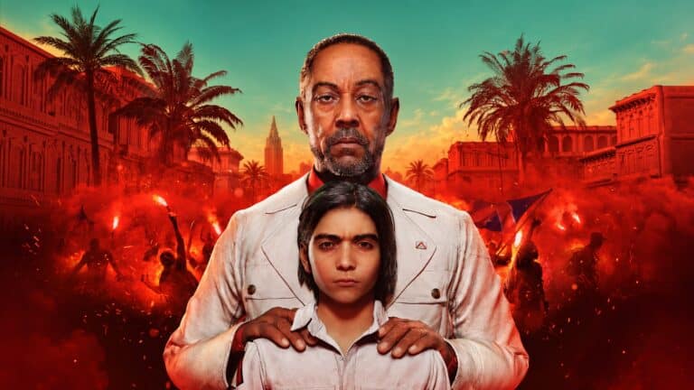 Giancarlo Esposito's Anton Castillo with Diego in official Far Cry 6 artwork